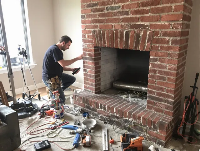 Chino Hills Chimney Sweep specialist finalizing chimney liner service in Chino Hills, CA