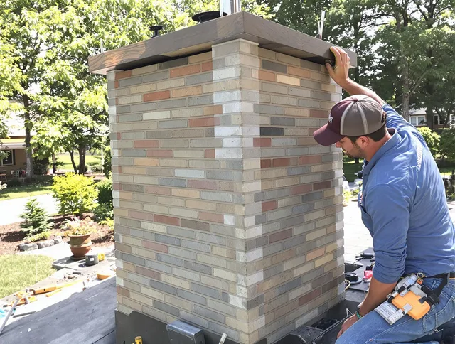 Chino Hills Chimney Sweep completing a modern chimney remodel in Chino Hills, CA