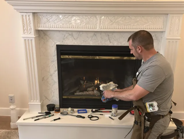 Chino Hills Chimney Sweep performing fireplace maintenance in Chino Hills, CA